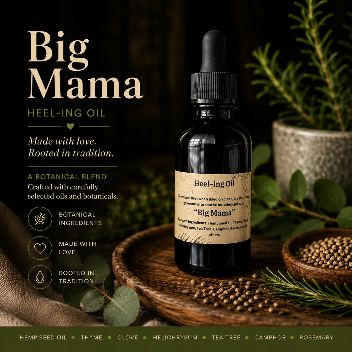 Big Mama-Extra Strength Botanical Massage & Body Oil (Heel-ing Oil)